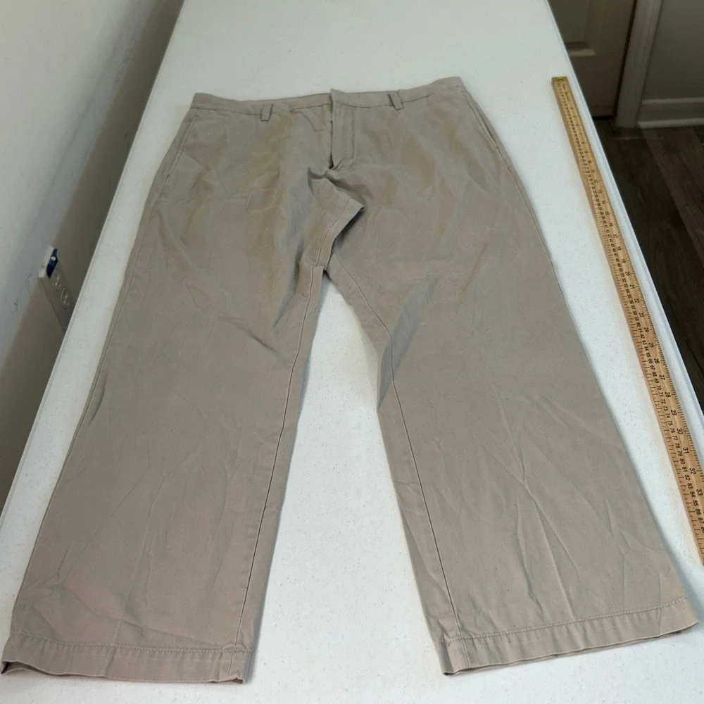 Banana Republic Gavin Chino Mens 36x30 Khaki Tan Cotton Straight Leg Pants 6735